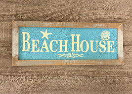 Wooden Beach House Sign 15&quot; x 6&quot; - £9.68 GBP