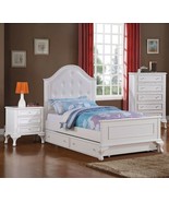 Jesse Youth Panel Bedroom Set (FULL BED, CHEST, NIGHTSTAND &amp; TRUNDLE) WHITE - $22,239.46 MXN