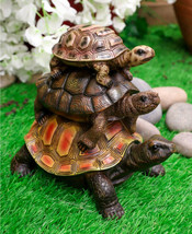 Nautical Marine Reptile 3 Stacked Acrobatic Turtles Tortoises Figurine Feng Shui - £23.59 GBP