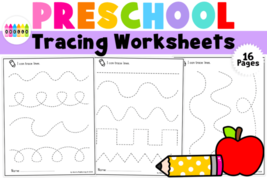 Preschool Line, Shape Tracing Worksheets Printable Digital Download - $2.84