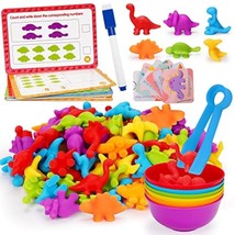 Counting Dinosaurs Toys Matching Games For Kids With Color Sorting Bowls Toddler - £31.38 GBP