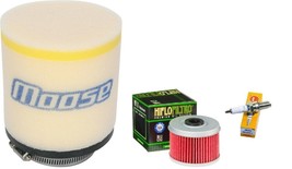 Moose Air Filter + NGK DR8ESL Spark Plug , Oil Filter for Honda ATC 350X... - £26.29 GBP
