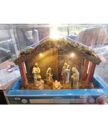 HOLIDAY TIME LIGHTED NATIVITY MARY BABY JESUS JOSEPH 3 WISE MEN CHRISTMA... - $19.80