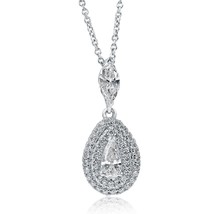 Larme Poire Coupe Diamant Pendentif Collier 14k or Blanc 0.74 Cts - £1,348.87 GBP