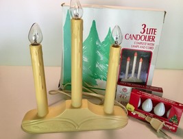 Vtg Noma 3 Light Candolier with Clear Bulbs and Orig Box Tested - Christmas! - £9.41 GBP