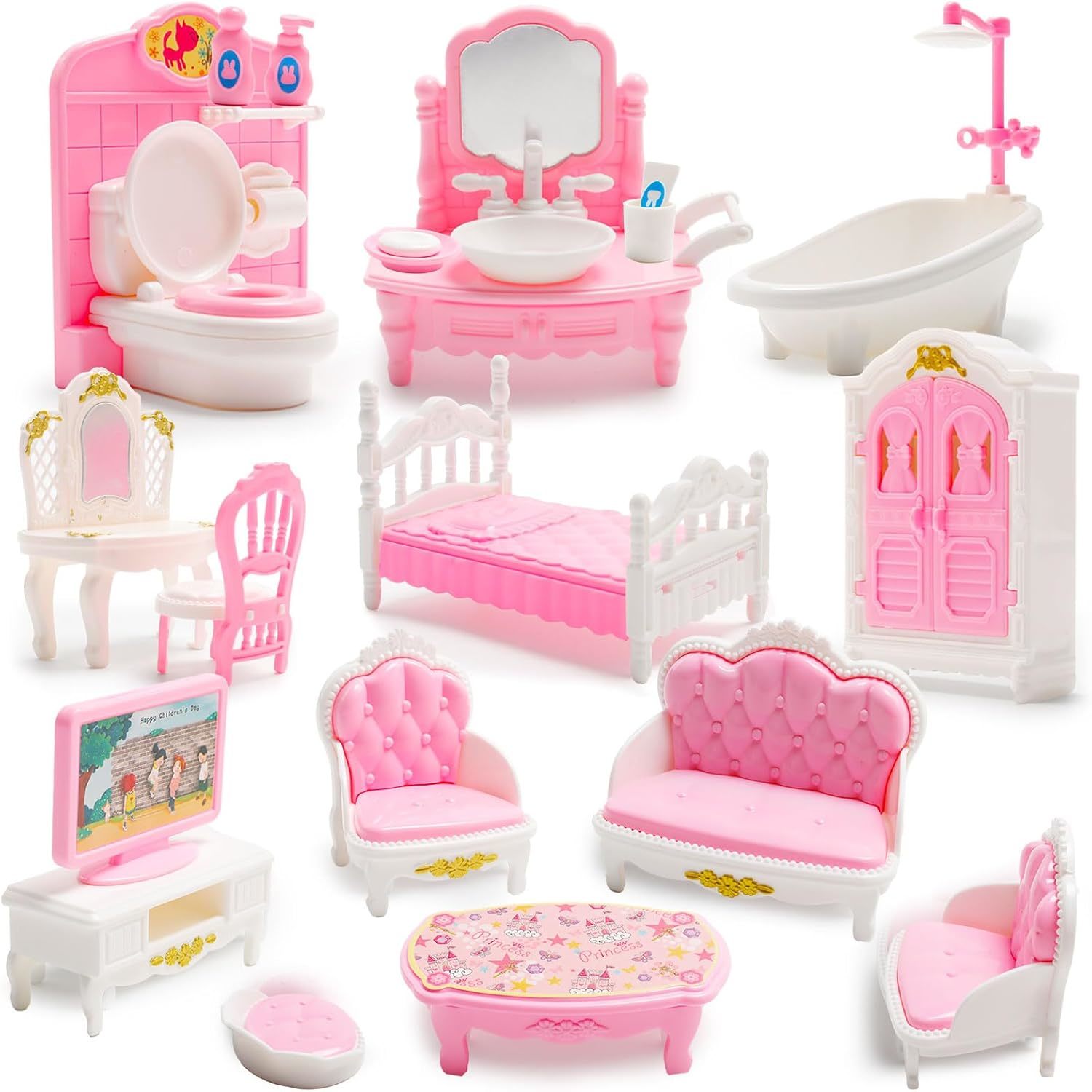 20 Pcs Mini Bathroom Set 1:12 Mini Living Room Set Miniature Accessories - $41.95