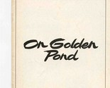 Showbill On Golden Pond Century Theatre NYC 1979 Frances Sternhagen Tom ... - $14.85