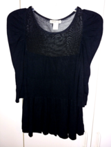 Arden B Ladies 3/4-SLEEVE Blk Pullover Sweater W/SHEER Upper FRONT/BACK-S-NWOT - £17.49 GBP
