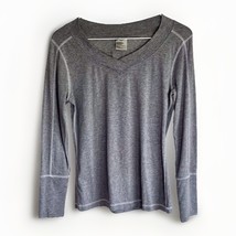 Rainbeau V-Neck Gray Activewear Stretchy Cotton Blend Breathable Top (M) - $17.85 CAD