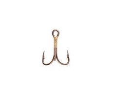 Eagle Claw Bronze 2X Treble Fishing Hooks Size 2, Pack of 5, 374A-2 - $6.95