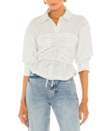 Jonathan Simkhai Sz 0 Sonya Shirt Striped J Tide Cotton Top Jacquard $39... - $73.25