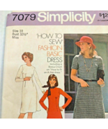 Vintage Sewing Pattern Simplicity 7079 Dress Uncut FF - £3.88 GBP