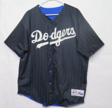 VTG Los Angeles Dodgers MLB Majestic Black Shiny Blue Reversible Jersey Mens XXL - £59.84 GBP