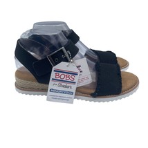 Bobs Skechers Adobe Princess Wedge Espadrille Sandals Black Comfort Wome... - £31.80 GBP