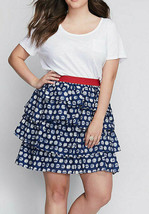 Lane Bryant Womens Skirt Plus Size 18 20 Multicolor Tiered Ruffle Polka Dot NWT - £15.72 GBP