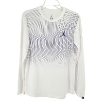 Nike Air Jordan Shirt M Dri-Fit Long Sleeve White Purple Dashes Soft - £6.99 GBP