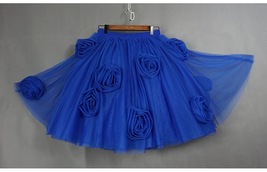 Pink Flower Knee Length Tulle Skirt Women Plus Size Fluffy Tulle Skirt image 4