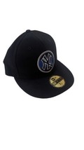 New Era 59 Fifty New York Yankees Fitted Hat Cap Size 7 1/8 Navy Blue - £17.12 GBP