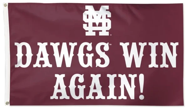 Mississippi State Bulldogs 3×5 Flag – Dawgs Win Again - $18.00