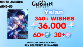 Genshin Impact | Yelan, 36000 GEMS, 340+ WISHES | NORTH AMERICA-show ori... - $35.50