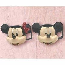Disney Mickey &amp; Minnie 3D Sculpted 14oz Head Mugs - £18.98 GBP