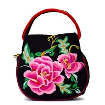 New Women Handbag Embroidered Bag National  Embroidered Bags Ladies Double Zippe - £61.83 GBP