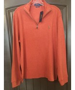 RALPH LAUREN POLO ESTATE RIB 1/4 ZIP LONG SLEEVE SHIRT orange sz L NEW - £32.68 GBP