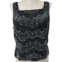 Dressbarn Collection Halter Top Womens XL Black Sequin Lined - £14.24 GBP