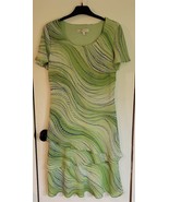 Womens 14 Dress Barn Multicolor Circle Print Layered Ruffled Casual Dress - $535.45 MXN
