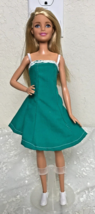 Mattel 2015 Barbie Blond Hair Blue Eyes Rigid Body 2013 Head Handmade Dress - £8.94 GBP