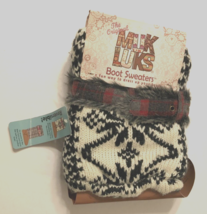 The Original Muk Luks Women&#39;s Boots Sweaters Ebony Ivory Reversible #33673 New - £6.87 GBP