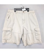 Vintage 90s Chaps Ralph Lauren Men&#39;s 36x10 Khaki Cargo Shorts Preppy Str... - $20.00