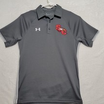 Under Armour Men&#39;s Polo Shirt Size S Small Gray Loose Fit HeatGear Short Sleeve - $17.87