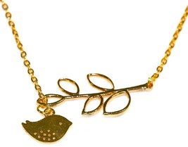 Handmade with Love Bird &amp; Branch Lariat Choker Y Necklace Sparrow Leaf Tree Char - £12.61 GBP