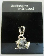 Teapot  Charm Crystal and Sterling Silver 925 New on Card - $17.99