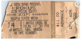 Vintage Krokus Ticket Stub April 13 1985 Kellogg Center Arena Battle Cre... - £19.70 GBP