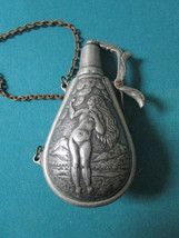Antique Pewter Powder Task With Chains 7&quot; Original - $123.75