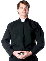 Underwraps Costumes Men&#39;s Priest Costume - Long Sleeve Shirt, Black/Whit... - $5.99