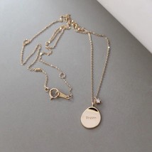 14ct Solid Gold &#39;Dream&#39; Saucer Charm Necklace -  luxury, fine, gift, 14K Au585 - £148.97 GBP