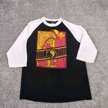 T&amp;C Surf Design Shirt Adult Large Black Retro Raglan Sleeve Skater Hawaii Aloha - £19.74 GBP