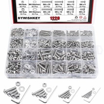 DYWISHKEY 1220 PCS M2 M3 M4 M5, 304 Stainless Steel Hex Button Head Cap Bolts - £33.82 GBP