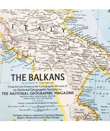 1962 Balkans Map National Geographic Europe Albania Yugoslavia 24.5 x 19... - $29.99