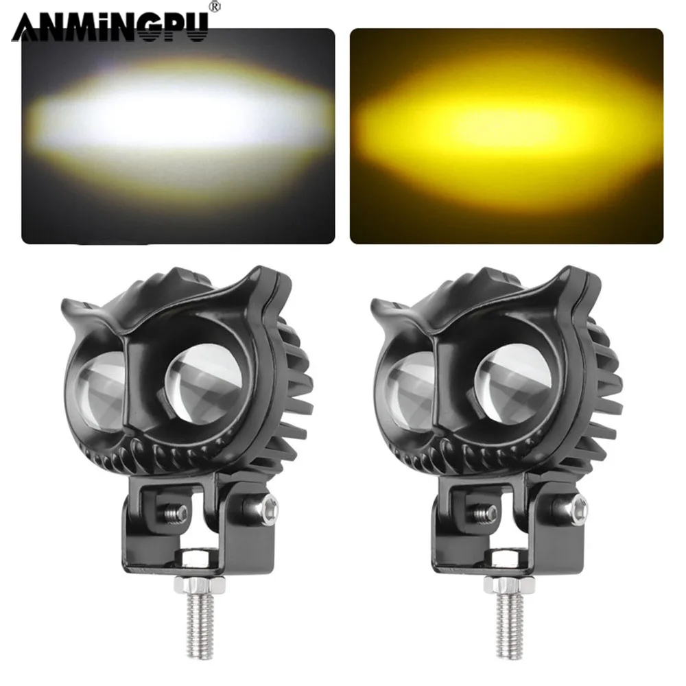 ANMINGPU Motorcycle Led Light Spotlight 12V 24V  Car Super Bright Moto Harley Lo - £75.28 GBP