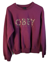 OBEY Sweatshirt Women Size Small Wine Color Knit Long Sleeve Round Neck Pullover - £17.36 GBP
