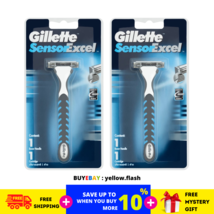 2 maquinillas de afeitar Gillette Sensor Excel 1 mango + 1 cartucho de... - £18.41 GBP