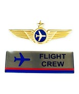 Airlines Pilot Wings Captains Gold Metal Airplane Pin + Flight Crew Badge - $365.29 MXN
