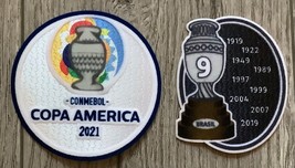 Neymar Jr Brazil 2021 CONMEBOL Copa America 9 Times Champions Winners Patch Set - £14.38 GBP