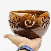 Rosewood Yarn Haven: Exquisite Wooden Bowl for Knitting &amp; Crochet - Stor... - $122.71