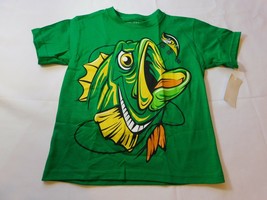 Reel Legends Youth Boy&#39;s Short Sleeve T Shirt Fishing Size M 5/6 Kelly G... - £12.13 GBP