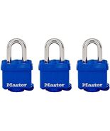 Master Lock 312TRI Laminated Padlock with Key &amp; Thermoplastic Shell, Blu... - $693.42 MXN
